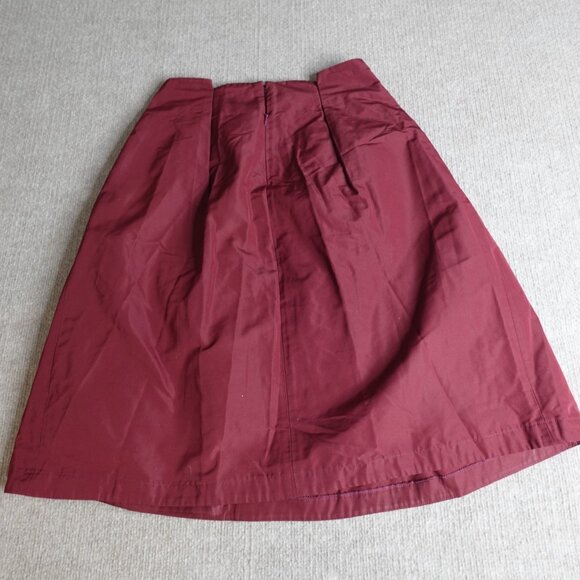 Jil Sander Womens Skirt 4 Red Solid A-Line Pleated Made in Italy - Picture 12 of 13